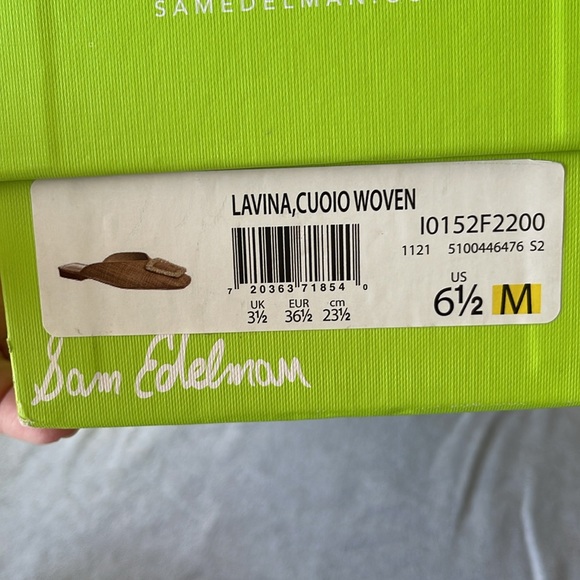 Sam Edelman 6 1/2 Lavinia Tan woven flat mule. Brand new in box - Picture 6 of 6